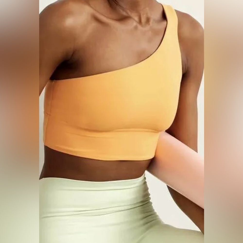 lululemon athletica One-Shoulder Sports Bra in Peach/Light Orange